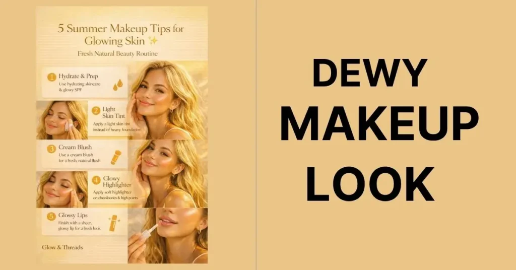dewy makeup look