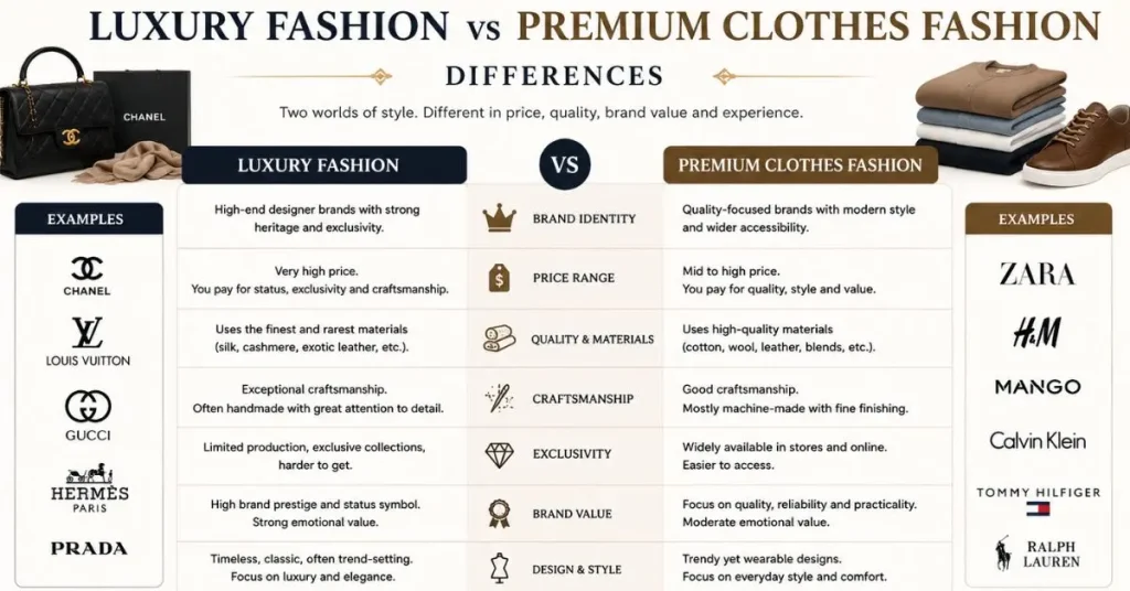 luxury fashion vs premium fashion differences