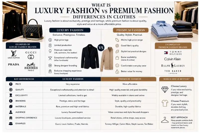 what is luxury fashion vs premium fashion differences
